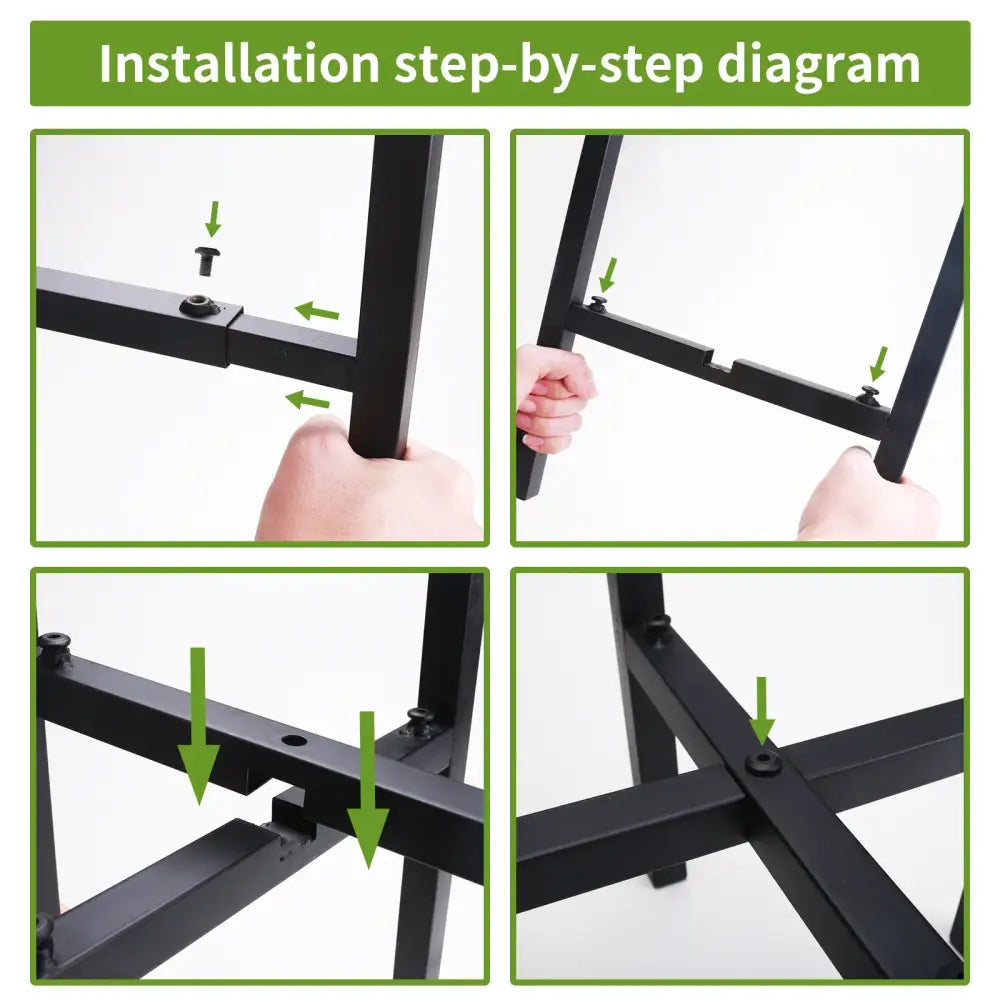 Adjustable black metal plant stand for living room sturdy support