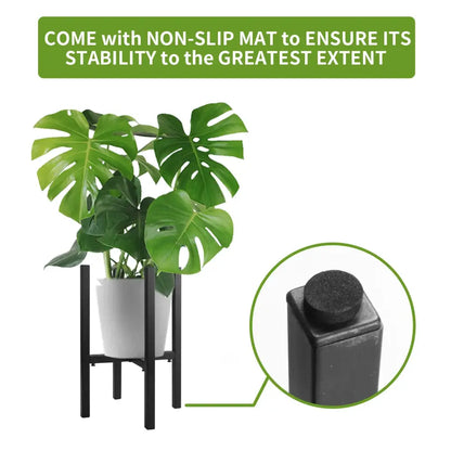 Adjustable black metal plant stand for living room sturdy support