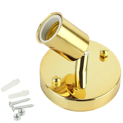 Adjustable metallic e27 ceramic screw wall lamp bedroom spotlight