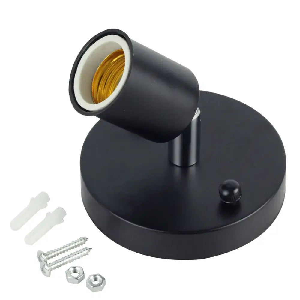 Adjustable metallic e27 ceramic screw wall lamp bedroom spotlight
