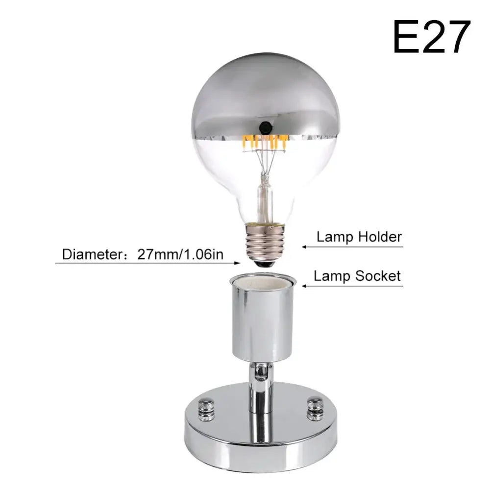 Adjustable metallic e27 ceramic screw wall lamp bedroom spotlight