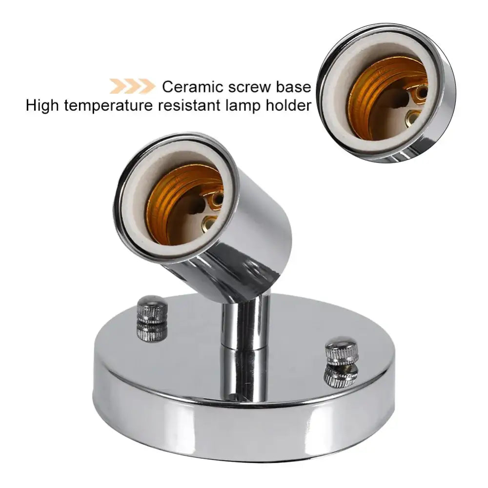 Adjustable metallic e27 ceramic screw wall lamp bedroom spotlight