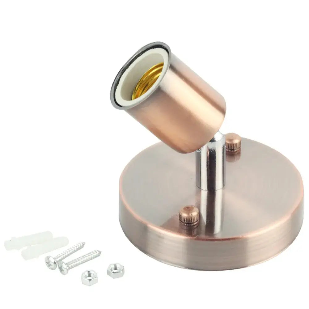 Adjustable metallic e27 ceramic screw wall lamp bedroom spotlight