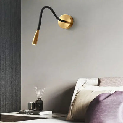 Adjustable nordic bronze wall lamp bronze & black bedroom reading light