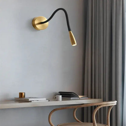 Adjustable nordic bronze wall lamp bronze & black bedroom reading light
