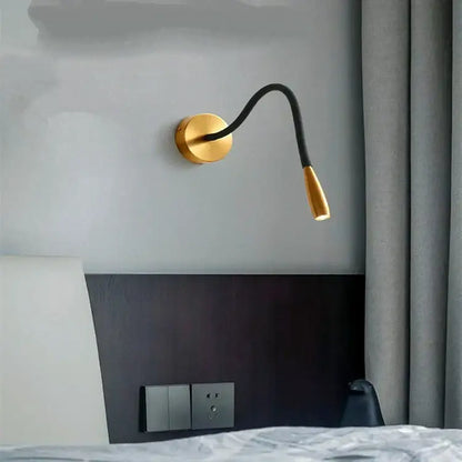 Adjustable nordic bronze wall lamp bronze & black bedroom reading light