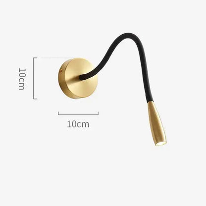 Adjustable nordic bronze wall lamp bronze & black bedroom reading light