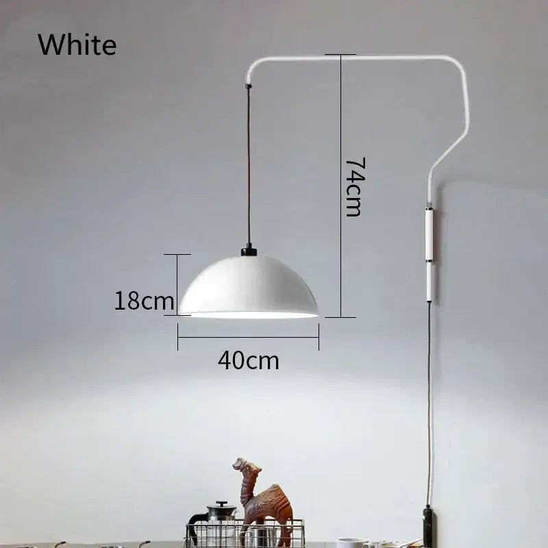 Adjustable nordic pendant wall lamp red dome light for kitchen island