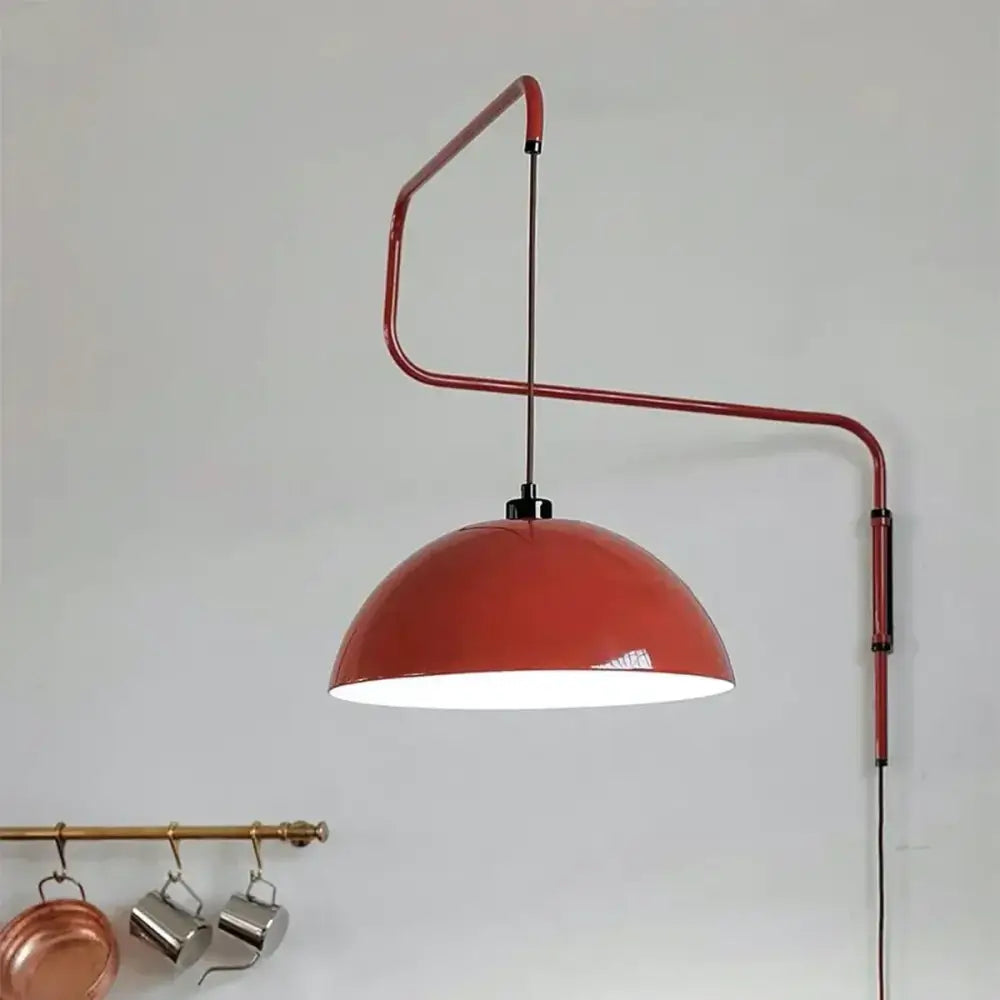 Adjustable nordic pendant wall lamp red dome light for kitchen island
