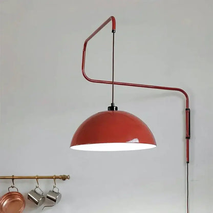 Adjustable nordic pendant wall lamp red dome light for kitchen island