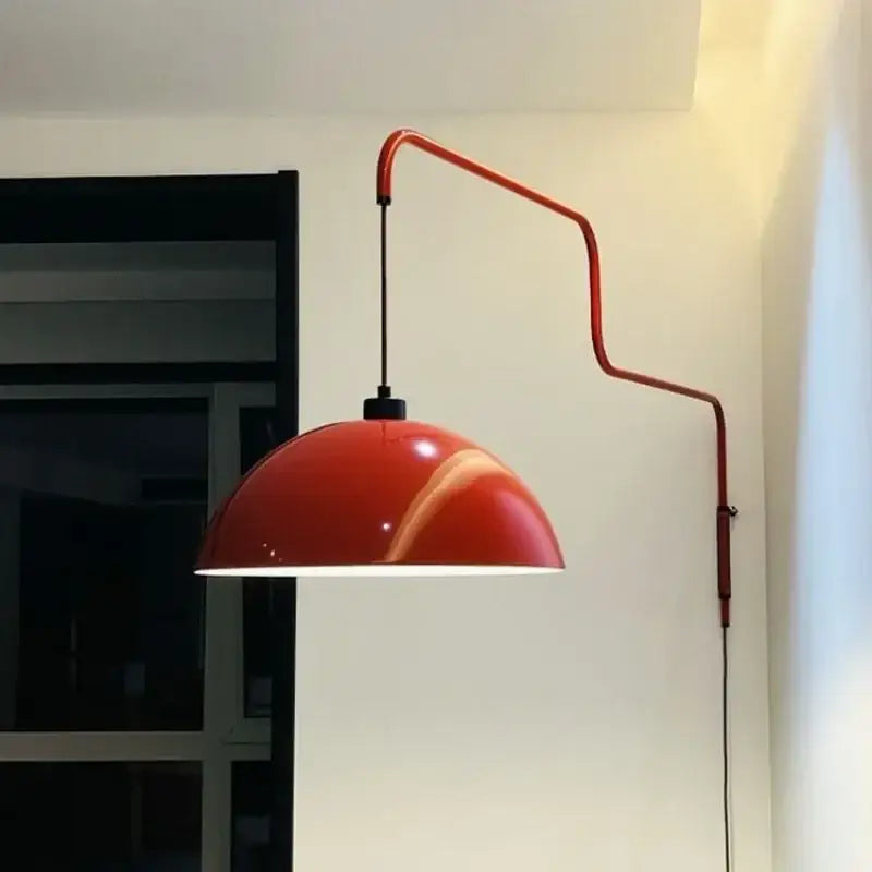 Adjustable nordic pendant wall lamp red dome light for kitchen island