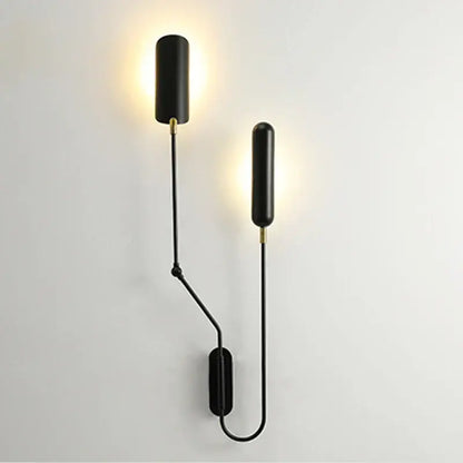 Adjustable retro wall lamp black bedroom reading light
