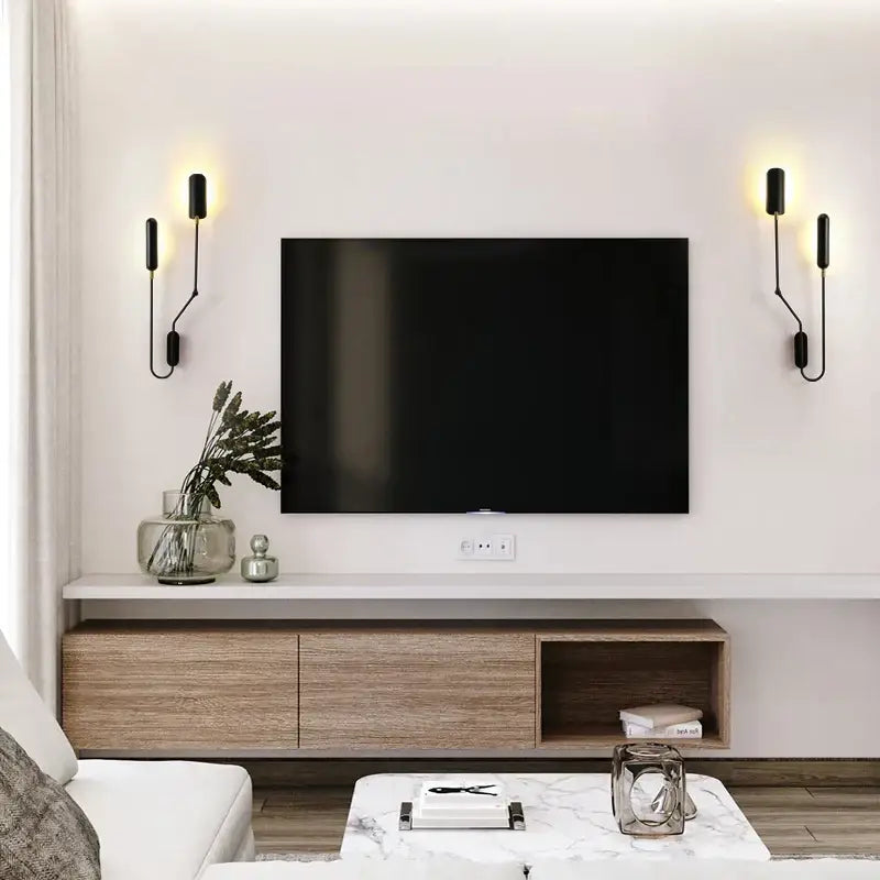 Adjustable retro wall lamp black bedroom reading light