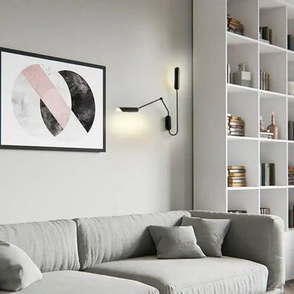 Adjustable retro wall lamp black bedroom reading light
