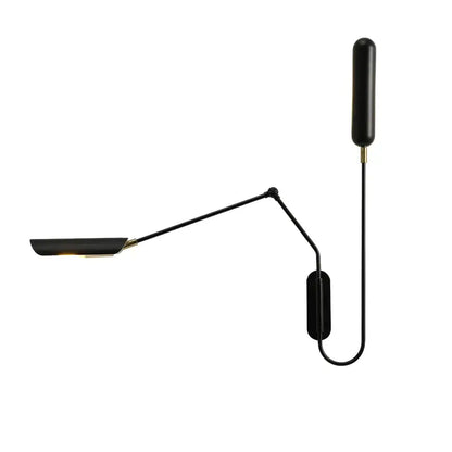 Adjustable retro wall lamp black bedroom reading light