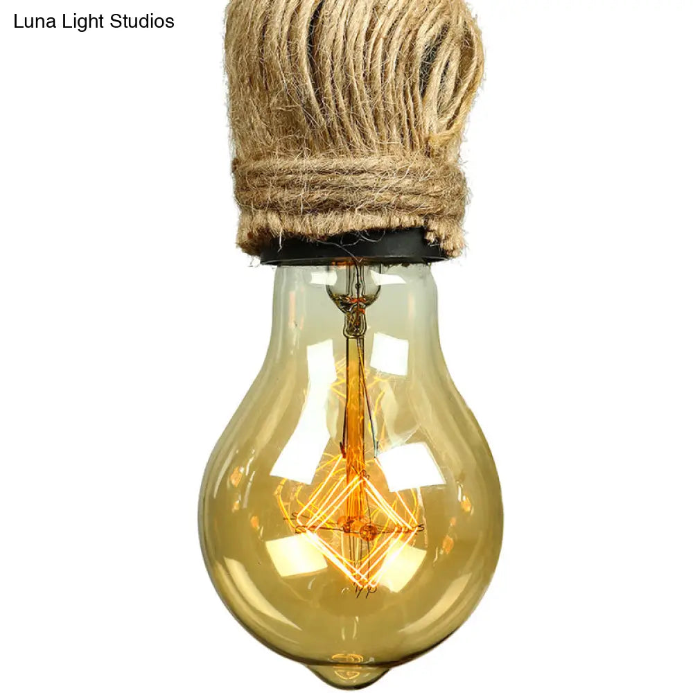 DecorBites™ Adjustable Rope Exposed Island Light - Retro Industrial 5/6-Light - Beige/Light Yellow
