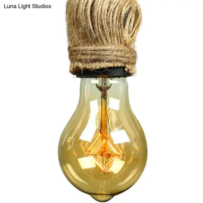 DecorBites™ Adjustable Rope Exposed Island Light - Retro Industrial 5/6-Light - Beige/Light Yellow
