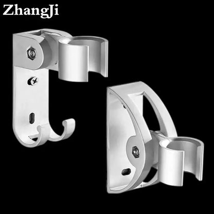 Adjustable silver aluminum shower head holder bathroom wall hook