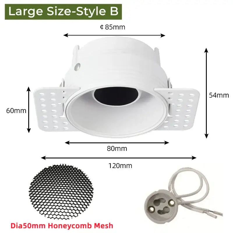 Adjustable white recessed led ceiling downlight for living room