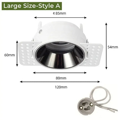 Adjustable white recessed led ceiling downlight for living room