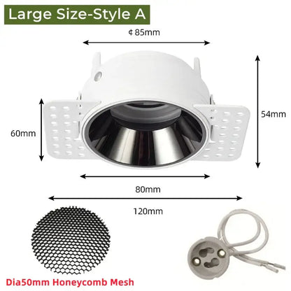Adjustable white recessed led ceiling downlight for living room