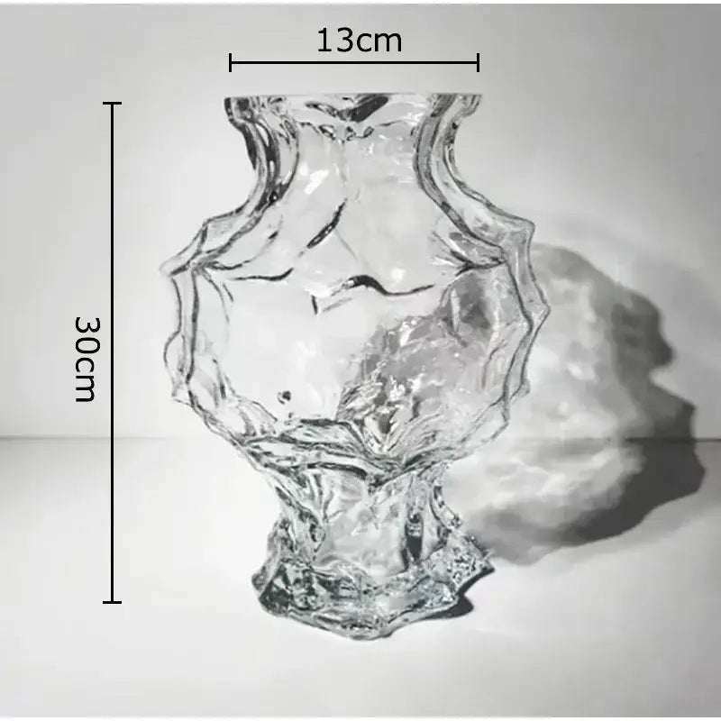 DecorBites™ Irregular Glass Vase: Desk Decor, Flower Arrangement, Aesthetic Room Pot