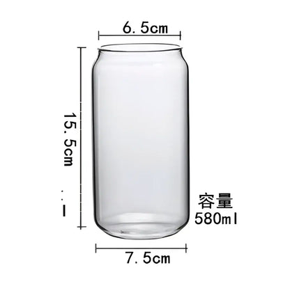 Aesthetic drinking glasses set with lids and straws for kitchen