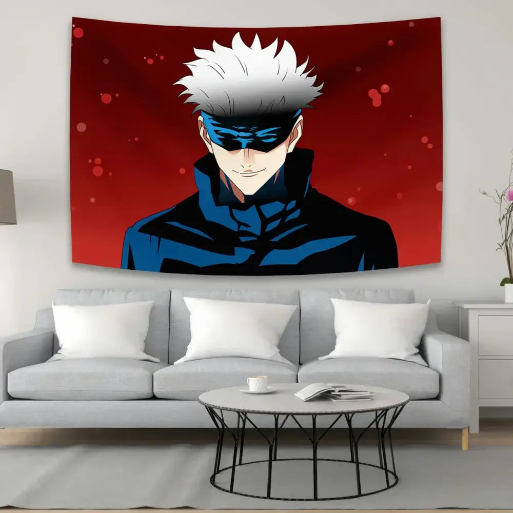 Aesthetic purple & black jujutsu kaisen anime tapestry bedroom wall art