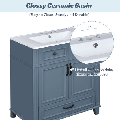 Bathroom Vanity With Sink, Storage Cabinet