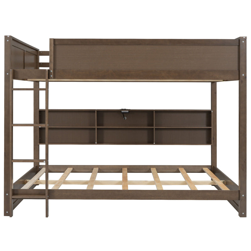 Bunk Bed With Storage Cabinets And USB Ports