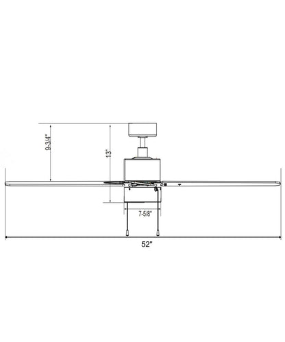 52" Aldea IV 4-Blade Ceiling Fan Brushed Nickel Motor Finish and Walnut Blade Finish