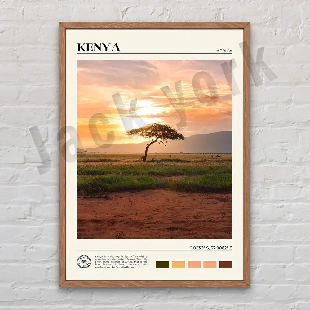 Africa landscape canvas printings set of 6 framed living room art