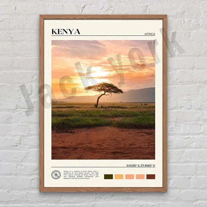 Africa landscape canvas printings set of 6 framed living room art