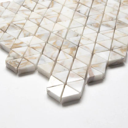 European Gold Polished Small Triad Marble Mosaics 10 3/16x11 13/16