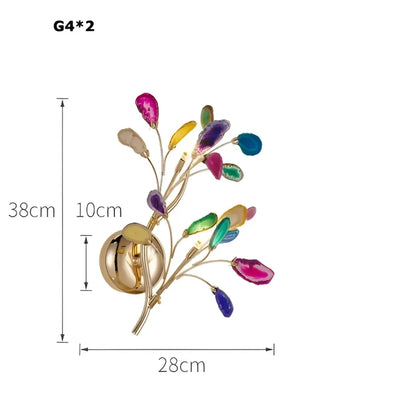Agate designer led chandelier colorful gold light for dining room