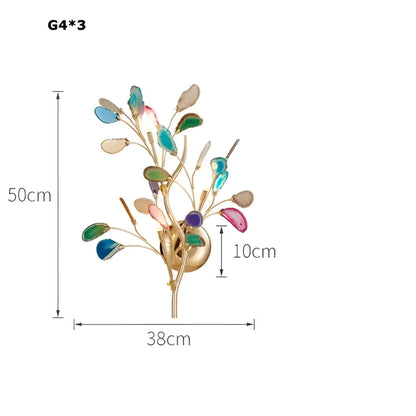 Agate designer led chandelier colorful gold light for dining room