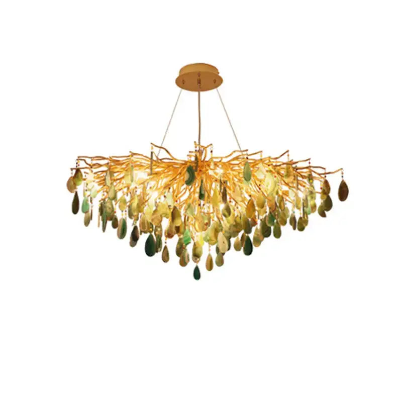 Agate designer led chandelier colorful gold light for dining room
