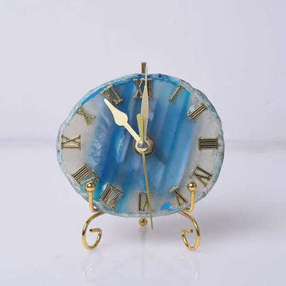 Agate stone gold digital clock living room luxury decor