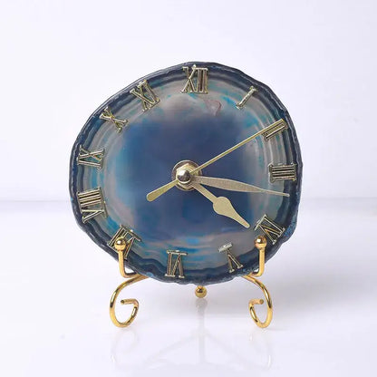 Agate stone gold digital clock living room luxury decor