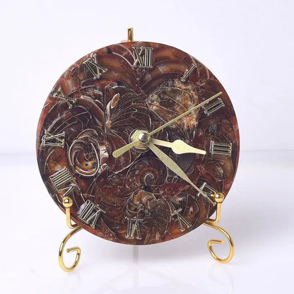 Agate stone gold digital clock living room luxury decor