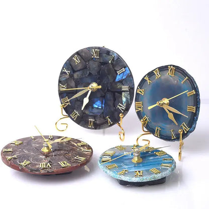 Agate stone gold digital clock living room luxury decor