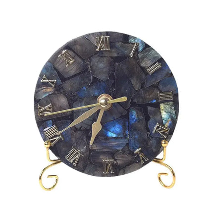 Agate stone gold digital clock living room luxury decor
