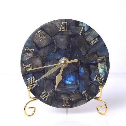 Agate stone gold digital clock living room luxury decor