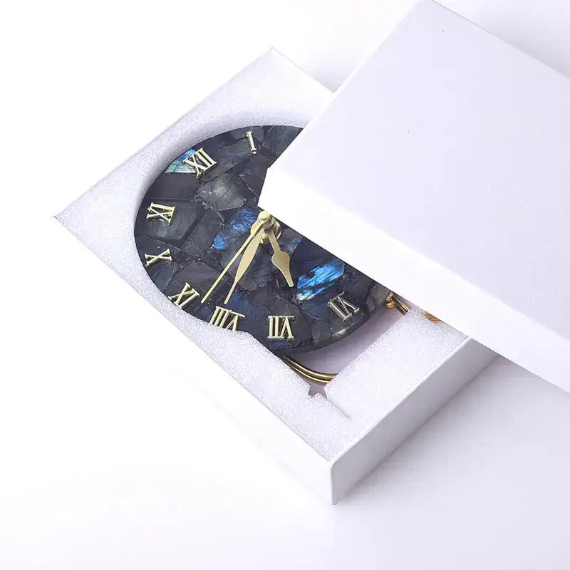 Agate stone gold digital clock living room luxury decor