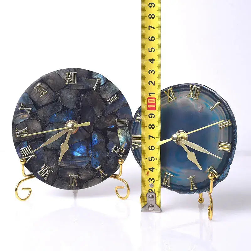 Agate stone gold digital clock living room luxury decor