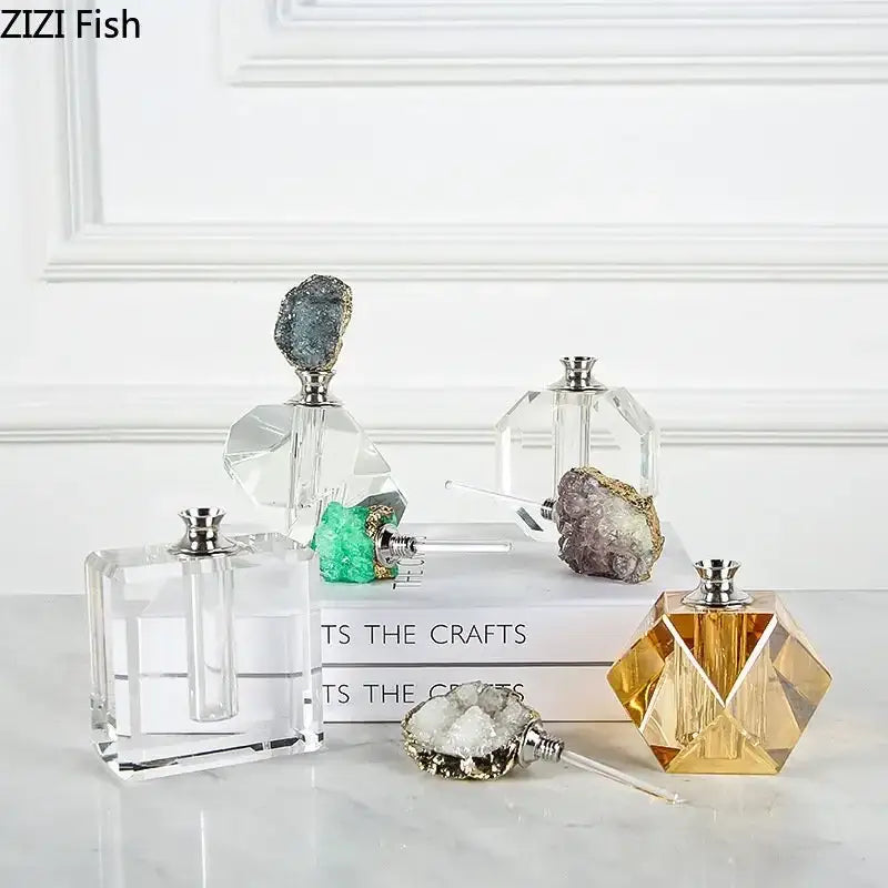 Agate stone perfume bottle for essential oils bedroom crystal decor