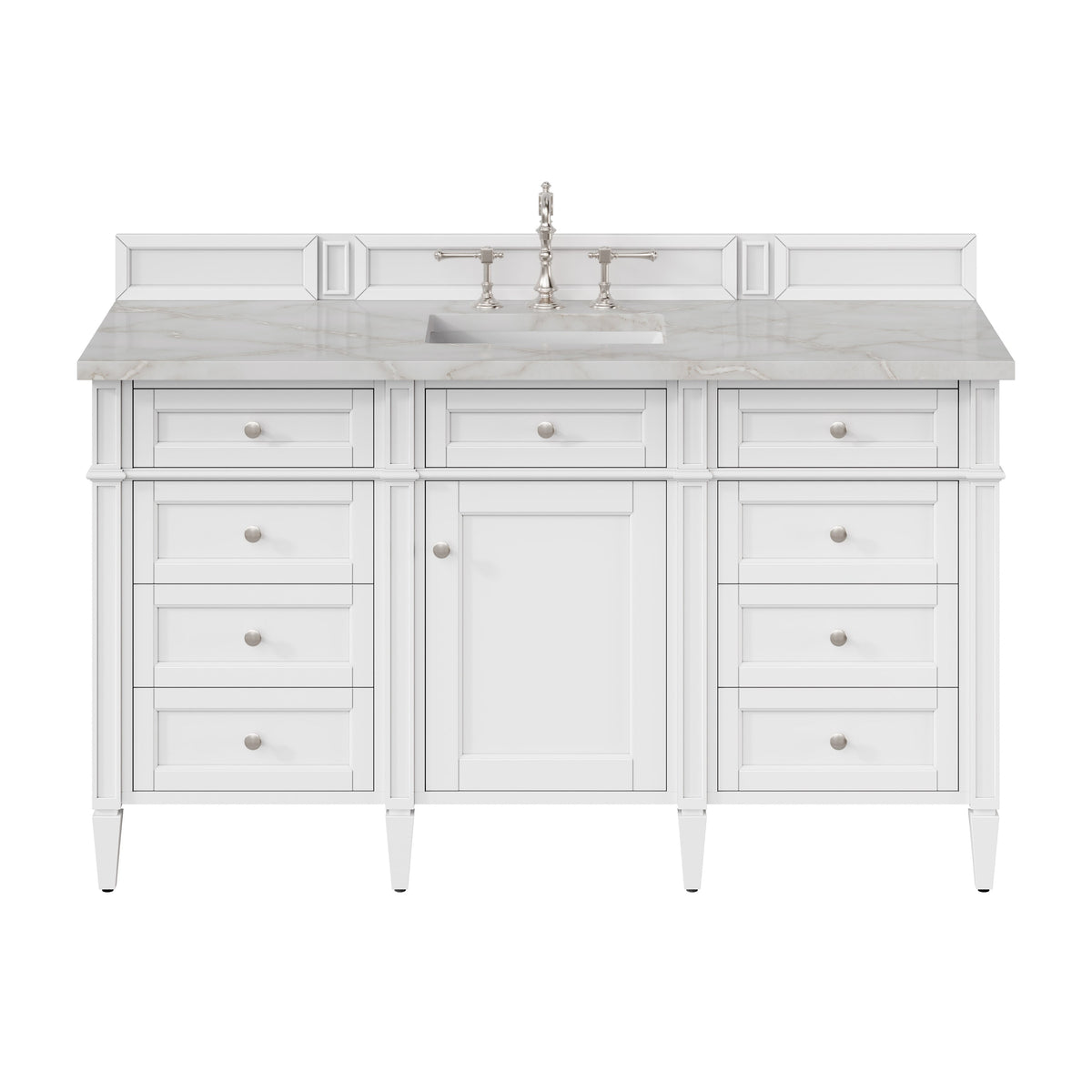 James Martin Brittany 60" Single Bathroom Vanity, Bright White