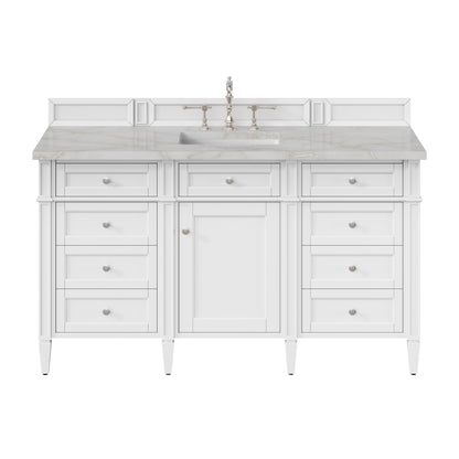 James Martin Brittany 60" Single Bathroom Vanity, Bright White