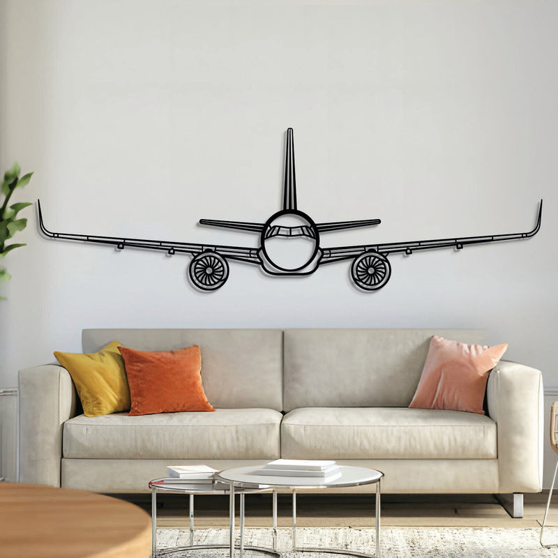 A321 Front Metal Aircraft Wall Art - NCP0018, front view