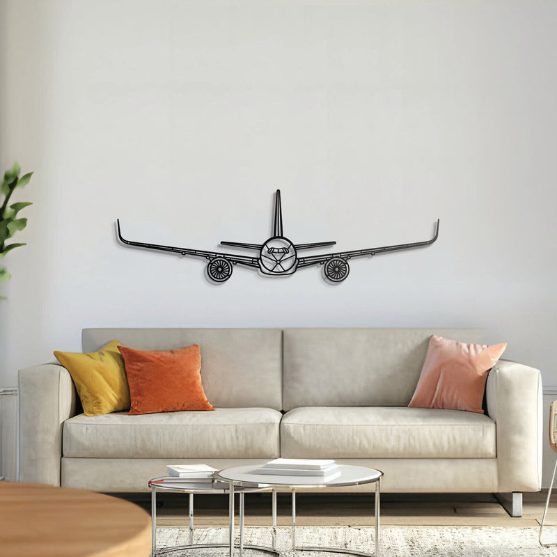 A350 Front Metal Aircraft Wall Art - NCP0019, front view